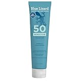 Blue Lizard Sensitive Mineral SPF 50 Sunscreen Lotion, 100% Mineral Sunscreen, UVA/UVB Protection, Infused with organic Aloe Vera, Soothes and Hydrates, 5 fl oz