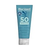 Blue Lizard SENSITIVE Mineral Sunscreen with Zinc Oxide, SPF 50+, Water Resistant, UVA/UVB Protection with Smart Cap Technology - Fragrance Free, 3 oz. Tube