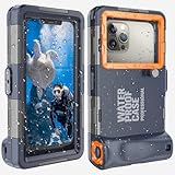 YNVYFI 2026 Underwater Snorkeling Diving Phone Case for Phone 17/16/15/14/13/12Pro Max/Galaxy S25/S24/S23.(50ft/15m) Professional Scuba Dive Uderwater Phone case Photo Video(Orange)