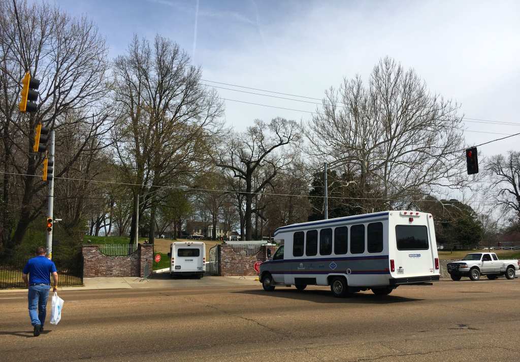 Bus driving into Graceland