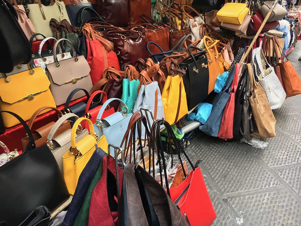 Handbags at Florence leather market