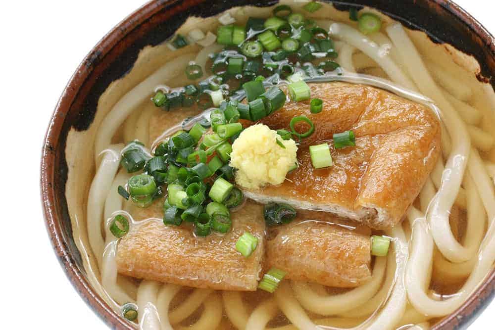 Bowl of kitsune udon soup