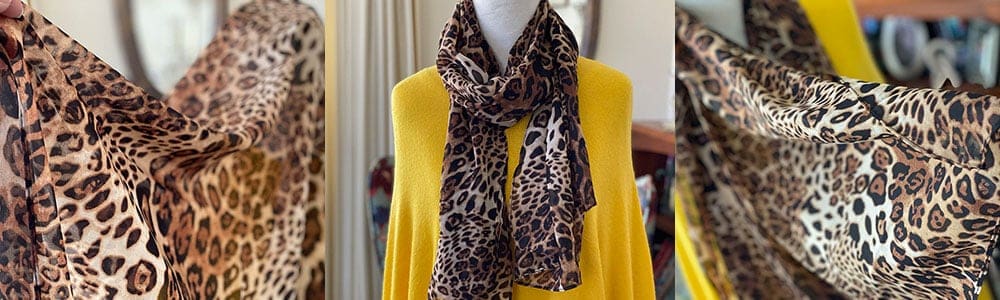 Chiffon leopard scarf