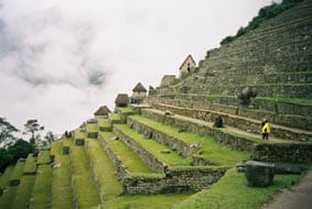 Machu Picchu The city hides under clouds
