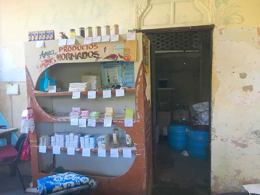 rations shelf for the locals inside a local bodega
